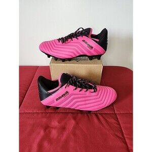 Brava Uproar Soccer Cleats Womens 9B Pink Black FG Textured Lace Up Shoes